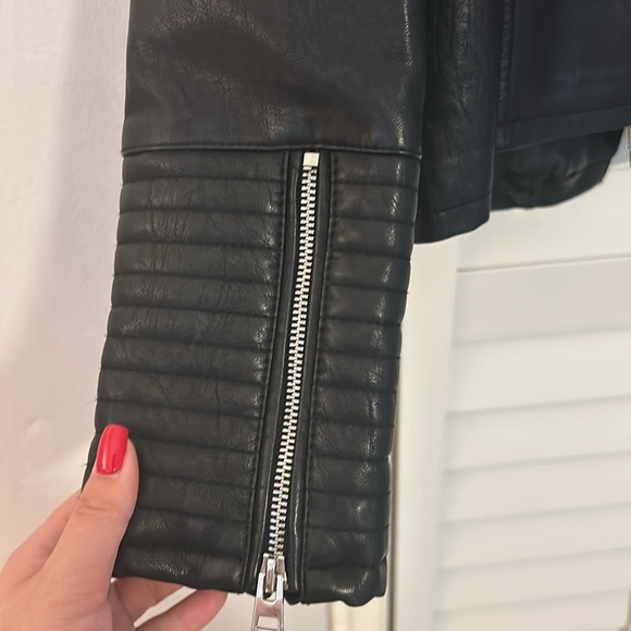 Topshop Faux Leather Jacket in Black - Picture 4 of 8